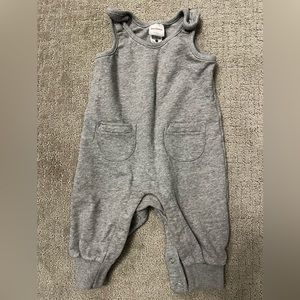 Hanna Andersson grey sweatshirt overalls (size 6-12 mo)